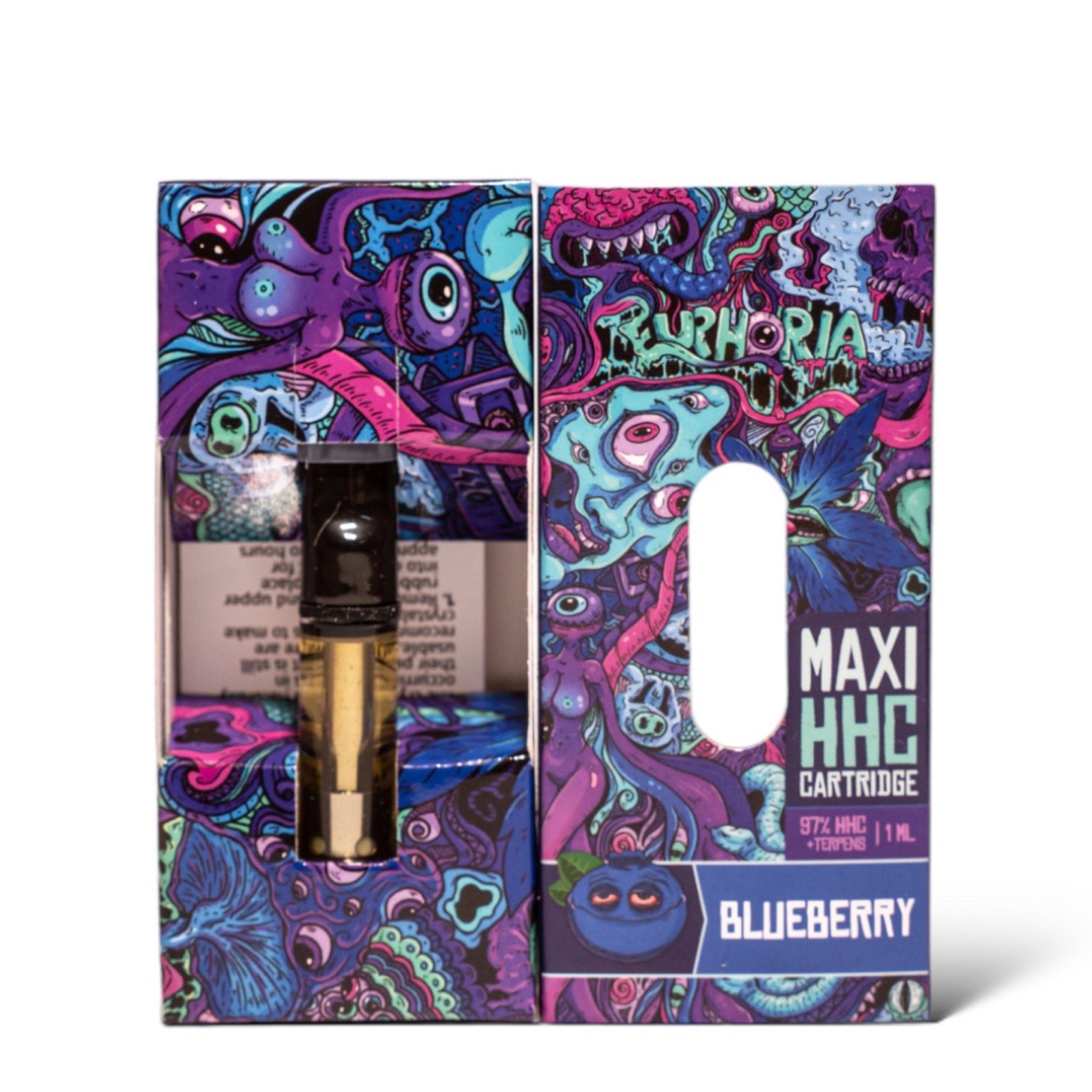 Euphoria Cartouche (Dab Pen) de Maxi HHC - BlueBerry - 97% HHC/1000MG - 1ML - 600 bouffées