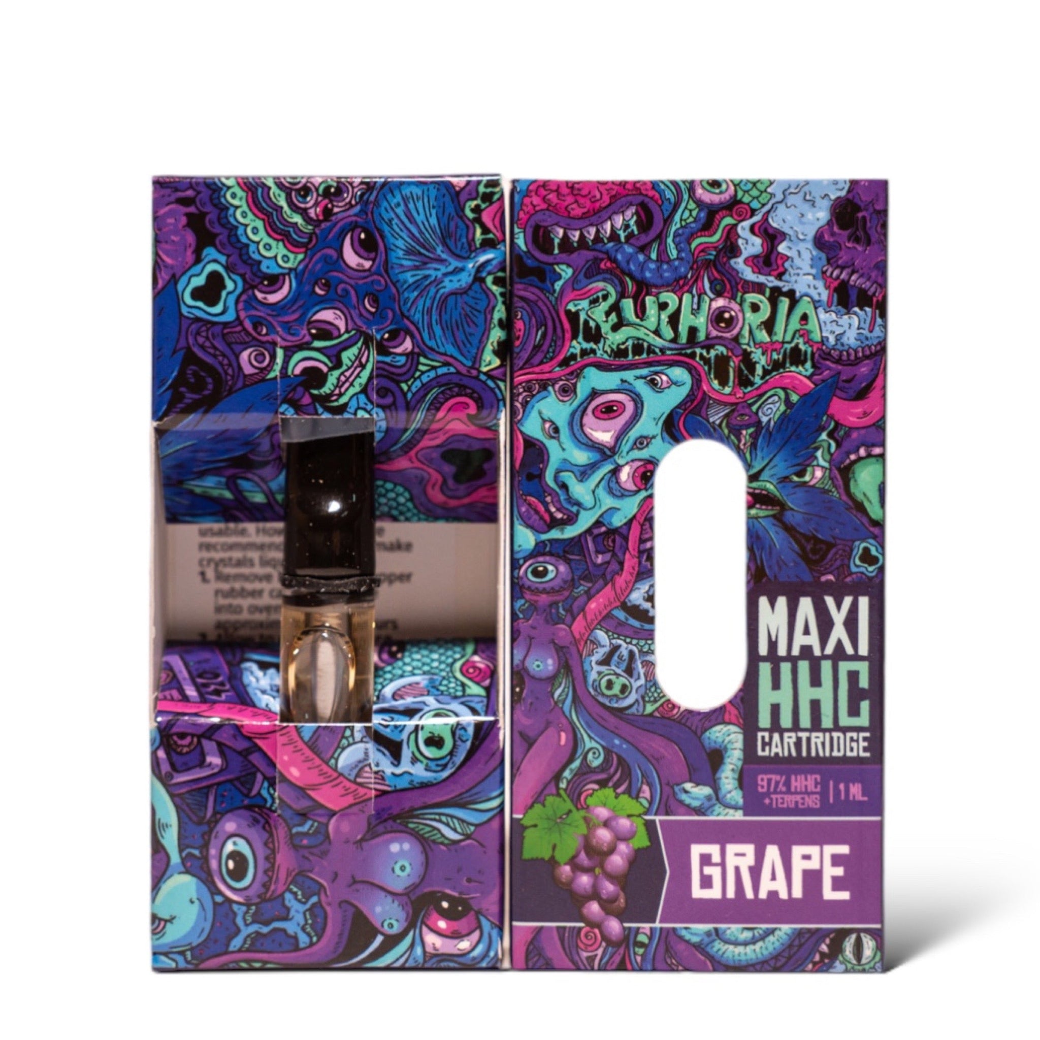 Euphoria Cartouche (Dab Pen) de Maxi HHC - Grape - 97% HHC/1000MG - 1ML - 600 bouffées