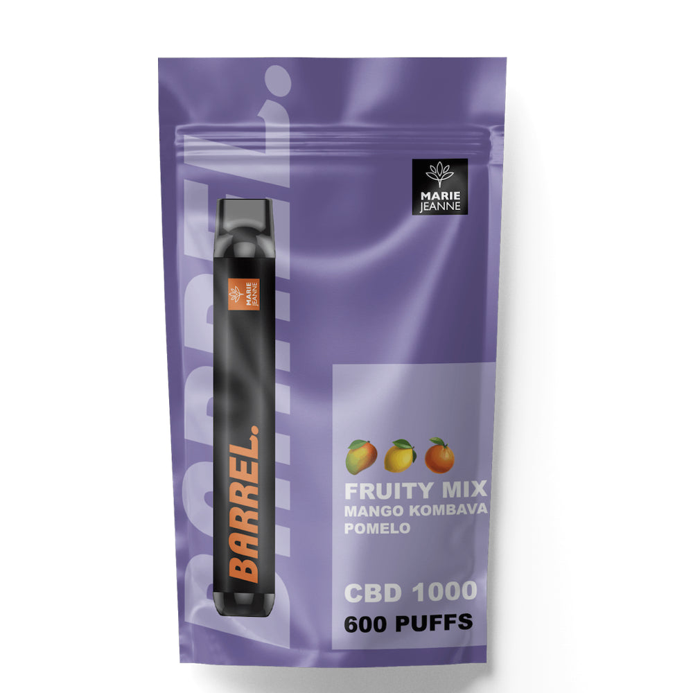 Marie-Jeanne - Puff/Pods Jetable CBD - Barrel Fruity Mix - 1000MG -  600 Bouffées